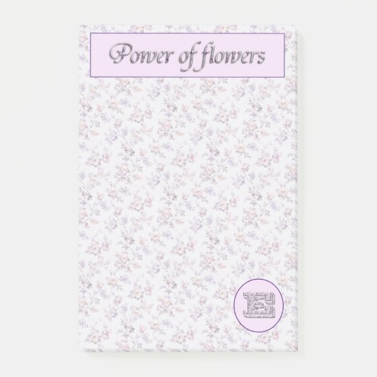 Vermogen van bloemen (A-Z) Collectie Monogram E Post-it® Notes (Voorkant)