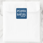 Vermogen van diesel vierkante sticker (Tas)