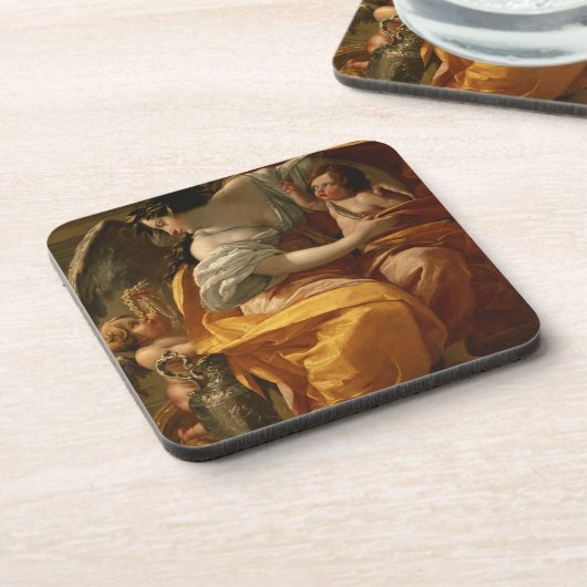 Vermogendheid (olie op doek) bier onderzetter (Linkerzijde)