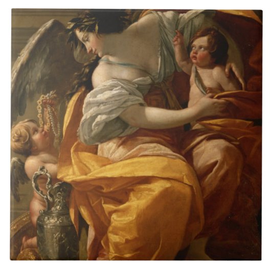 Vermogendheid (olie op doek) tegeltje (Voorkant)