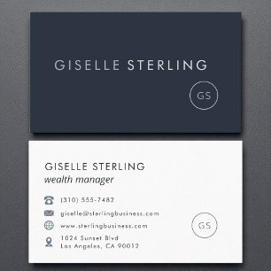 Vermogensbeheerder Luxe Navy Blue Modern Visitekaartje
