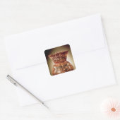 Vermogenskelampje met gekartelde decoratie vierkante sticker (Envelop)