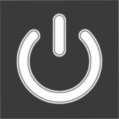 Vermogenssymbool (zwart-wit) sticker (Voorkant)