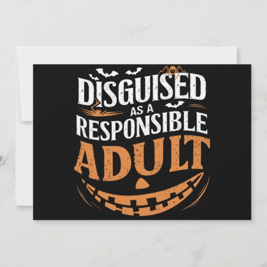 Vermomd als een verantwoordelijke volwassen Hallow Kaart (Voorkant)