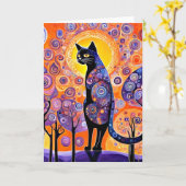 Vermomde kat kaart (Gele Bloem)