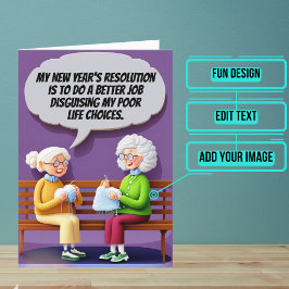 Vermomming van slechte keuzes in het nieuwe jaar kaart