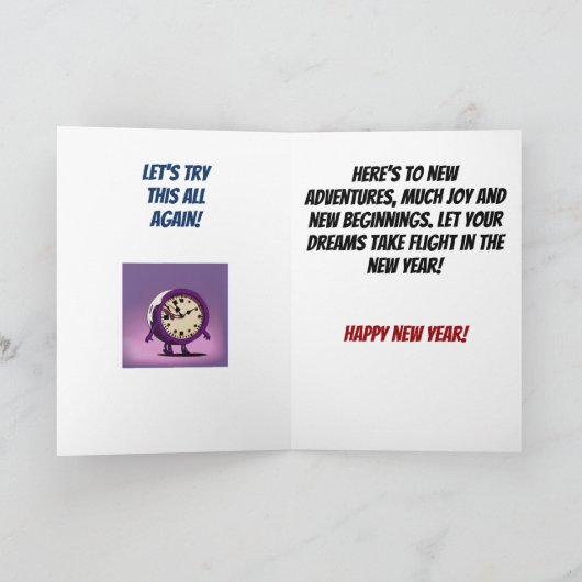 Vermomming van slechte keuzes in het nieuwe jaar kaart (Binnen)