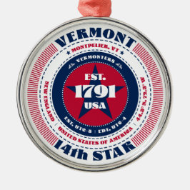Vermont 14e staat kerstversiering metalen ornament