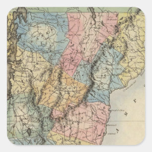 Vermont 4 vierkante sticker
