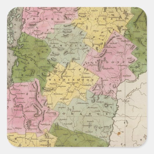 Vermont 7 vierkante sticker (Voorkant)