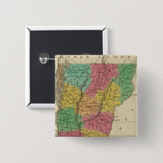 Vermont 9 vierkante button 5,1 cm (Voorkant /achterkant)