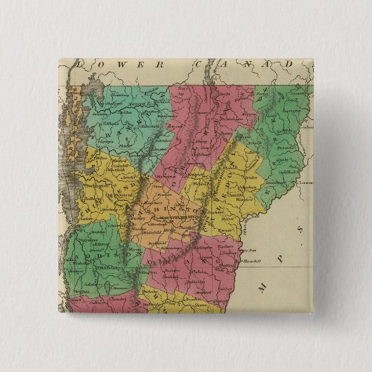 Vermont 9 vierkante button 5,1 cm (Voorkant)