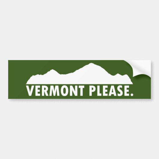 Vermont Alsjeblieft Bumpersticker (Voorkant)