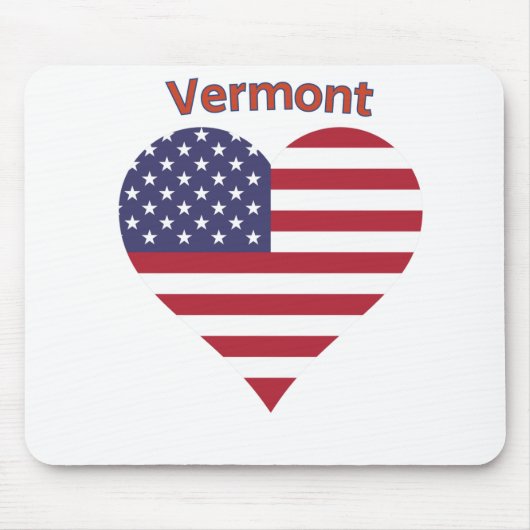 Vermont American Flag Heart Muismat (Voorkant)