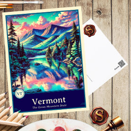 Vermont | Anime Stijl Cel Gearceerde Ansichtkaart Briefkaart