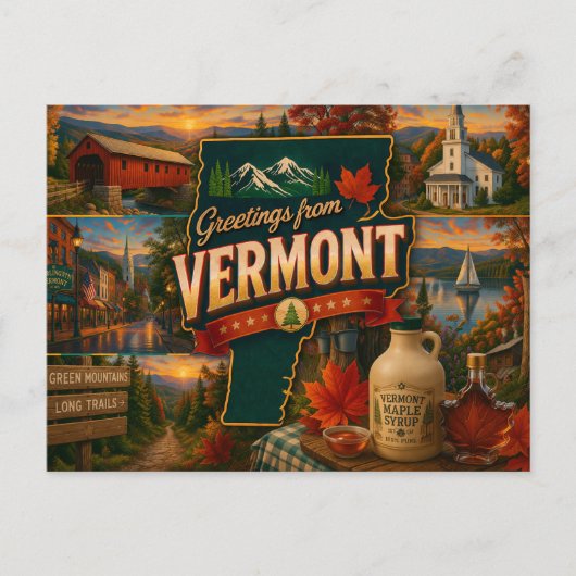 Vermont Ansichtkaart Briefkaart (Voorkant)