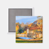 Vermont Autumn Bridge Magneet (Voorkant / Achterkant)