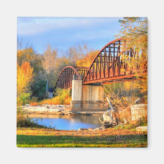 Vermont Autumn Bridge Magneet (Voorkant)