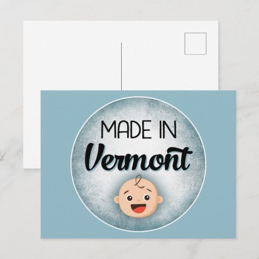 Vermont Baby Funny Blue New Boy Briefkaart (Voorkant / Achterkant)