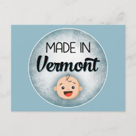 Vermont Baby Funny Blue New Boy Briefkaart