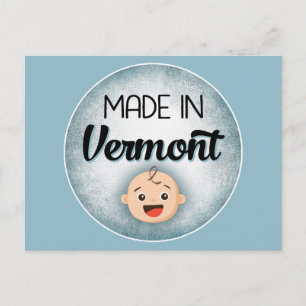 Vermont Baby Funny Blue New Boy Briefkaart