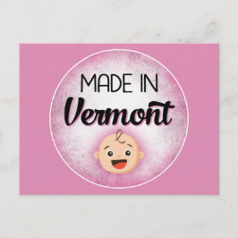 Vermont Baby Funny Pink New Girl Briefkaart