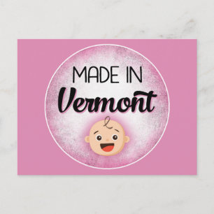 Vermont Baby Funny Pink New Girl Briefkaart
