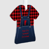 Vermont Bib Overalls Buffalo Plays Kerstmis Ornament (voorkant)