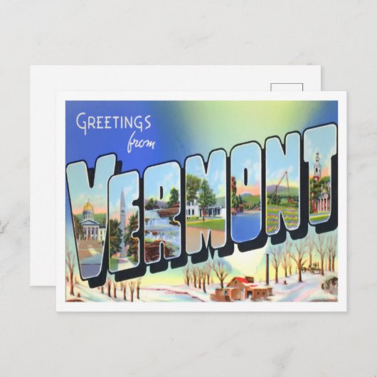 Vermont  Big Letters Briefkaart (Voorkant / Achterkant)