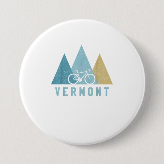 Vermont Bike  Cycling Mountains MTB Ronde Button 7,6 Cm (Voorkant)