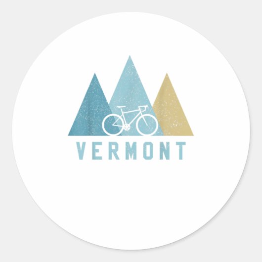 Vermont Bike  Cycling Mountains MTB Ronde Sticker (Voorkant)