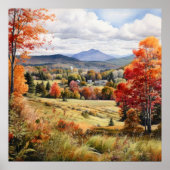 Vermont Boerderij Life Autumn Scenery Waterverf Ar Poster (Voorkant)