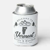 Vermont bruiloft welkom minimalistische elegante blikjeskoeler (Blikje Voorkant)
