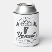 Vermont bruiloft welkom minimalistische elegante blikjeskoeler (Blikje Achterkant)