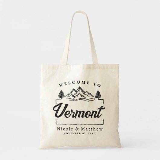 Vermont bruiloft welkom minimalistische elegante tote bag (Voorkant)