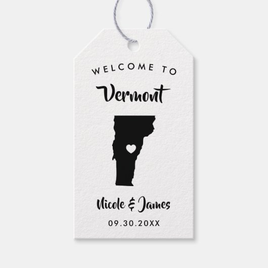 Vermont bruiloft welkomsttas Labels, kaart Cadeaulabel (Voorkant)