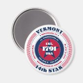 Vermont Circle Typography Souvenir Magnet (Voorkant / Achterkant)