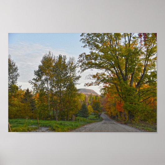 Vermont Country Lane in het najaar Poster (Voorkant)