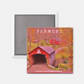 Vermont Covered Bridge - 2-inch Square Magnet (Voorkant / Achterkant)