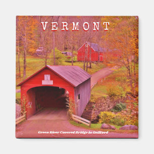 Vermont Covered Bridge - 2-inch Square Magnet