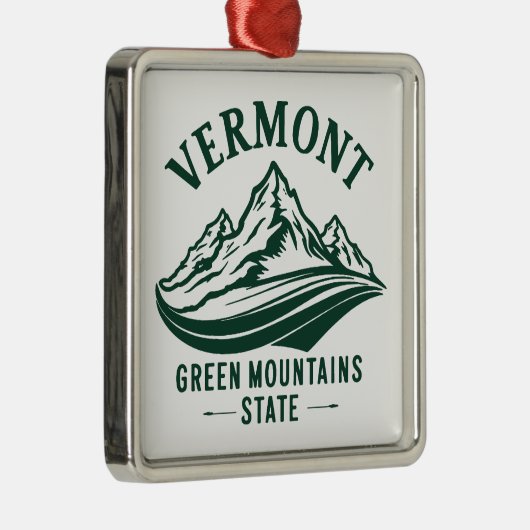 Vermont De staat Groen Berg Metalen Ornament (Rechts)