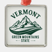 Vermont De staat Groen Berg Metalen Ornament (Voorkant)