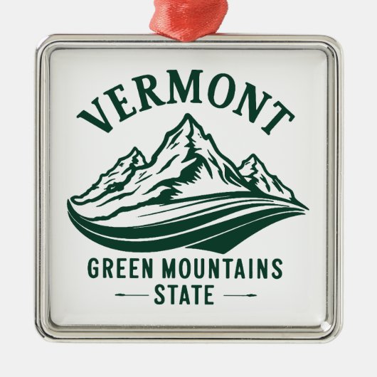 Vermont De staat Groen Berg Metalen Ornament (Voorkant)