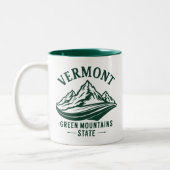 Vermont De staat Groen Berg Tweekleurige Koffiemok (Links)
