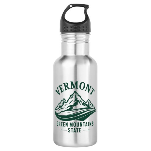 Vermont De staat Groen Berg Waterfles (Voorkant)