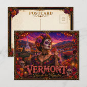 Vermont Día de los Muertos Retro Briefkaart (Voorkant / Achterkant)