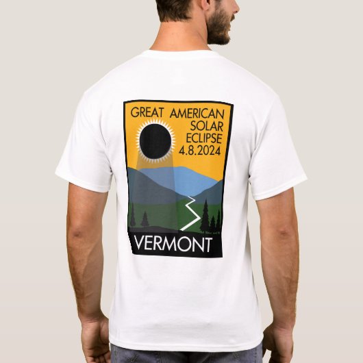Vermont Eclipse Travel Poster T-shirt (Achterkant)