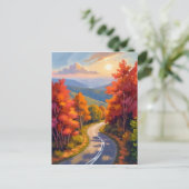 Vermont Fall Foliage Watercolor Landscape Briefkaart (Staand voorkant)