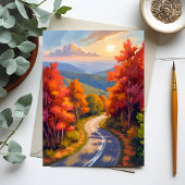 Vermont Fall Foliage Watercolor Landscape Briefkaart