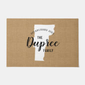 Vermont Family Monogram State Doormat Deurmat (Voorkant)